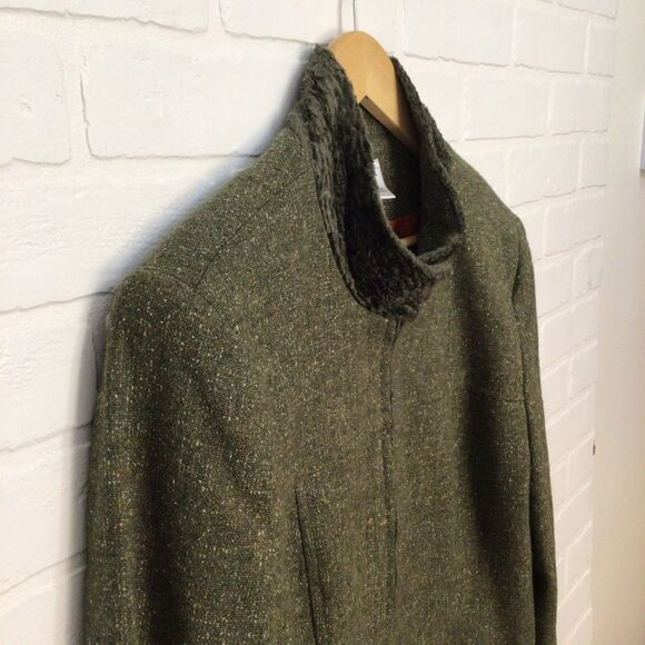 Vintage RTG Collection Zip Up Blazer Wool Blend Green Orange Size 9 - Picture 2 of 15